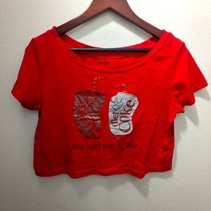 Women's Medium Coca Cola Crop Top "You Had Me at Fizz"